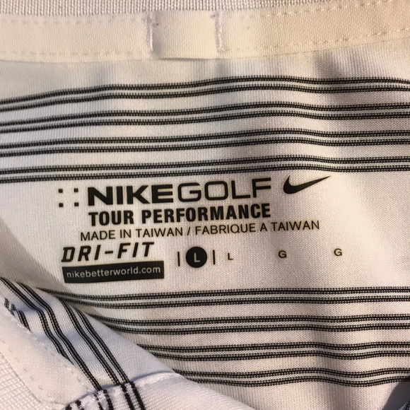 NWOT men’s black and white striped Nike golf polo - Picture 5 of 6